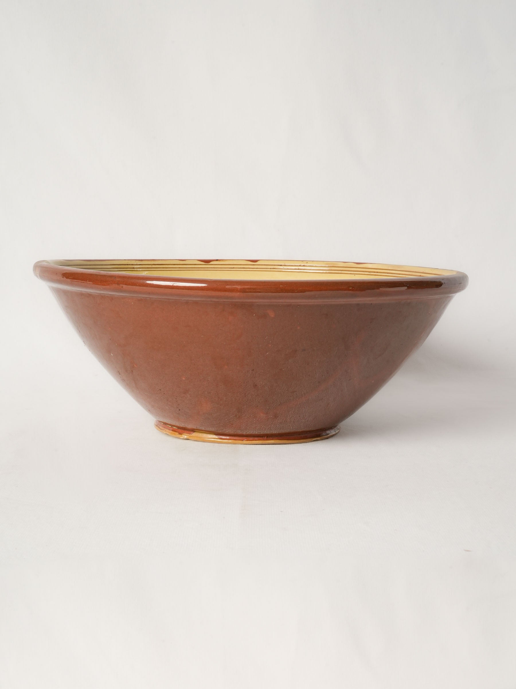 Vintage Terracotta Serving Bowl with Cherry Motif 14½"