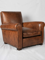 Elegant sheepskin upholstered squareback club chair