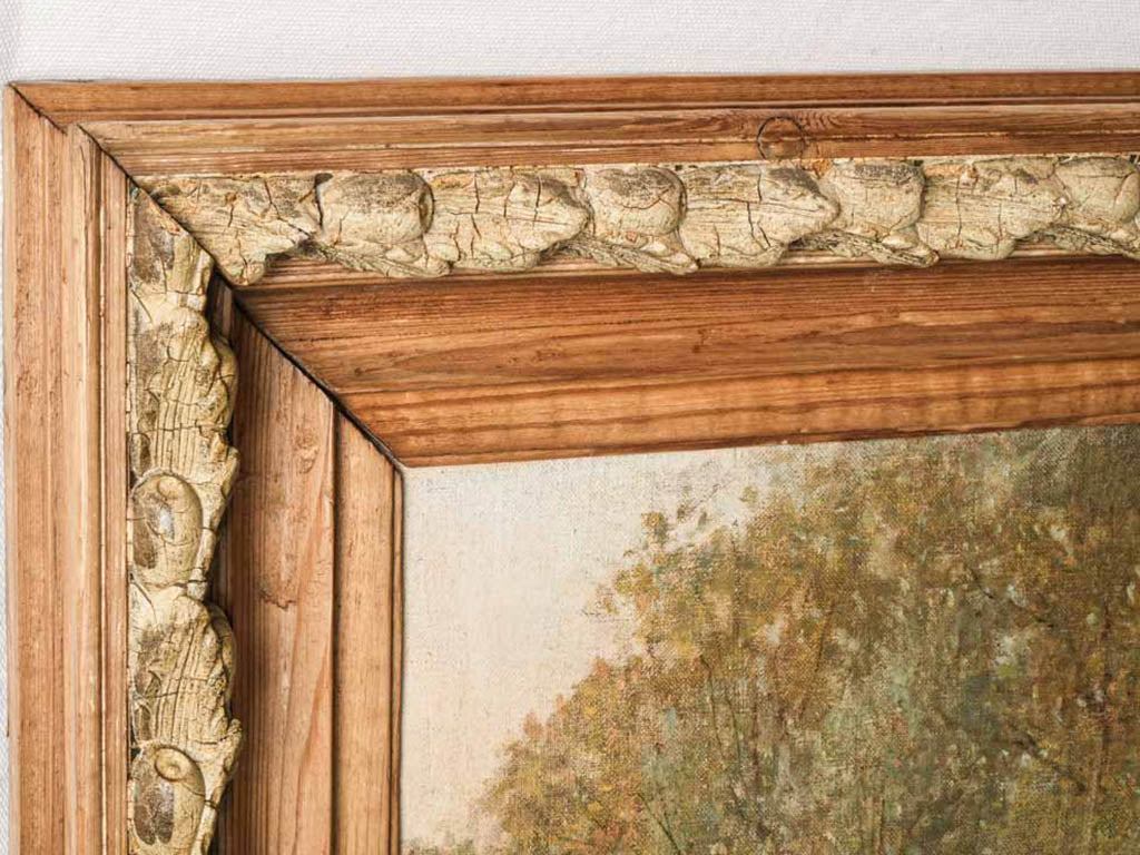 Rustic carved wood frame