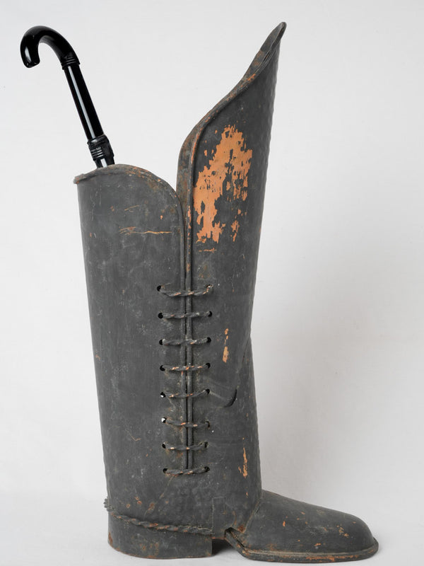 Whimsical vintage black umbrella stand boot