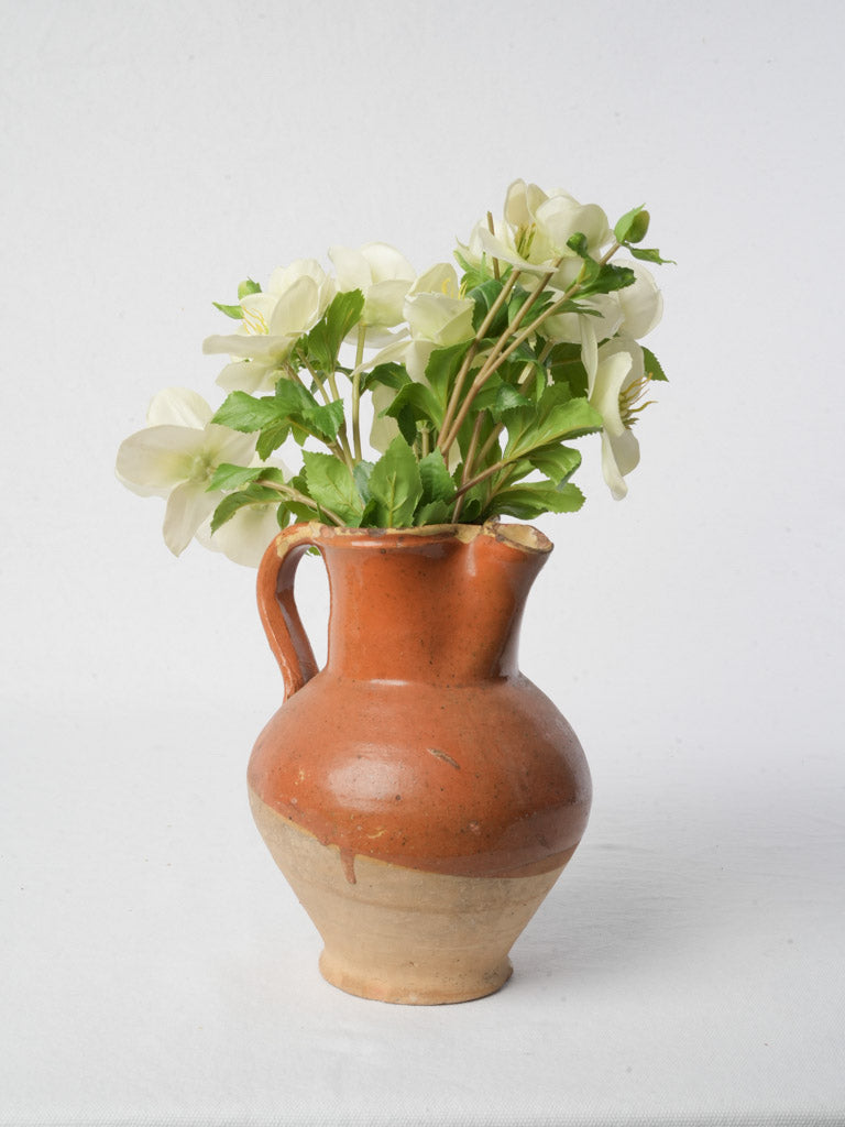 Antique warm-glazed ceramic pitcher  