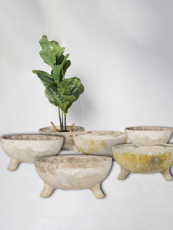Set Of Six Vintage Cauldron Planters 8¾"