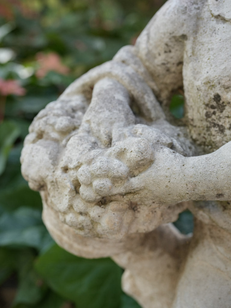 Charming Garden Figure of a Harvester in Cast Stone From the Mid-20th Century - 36½"