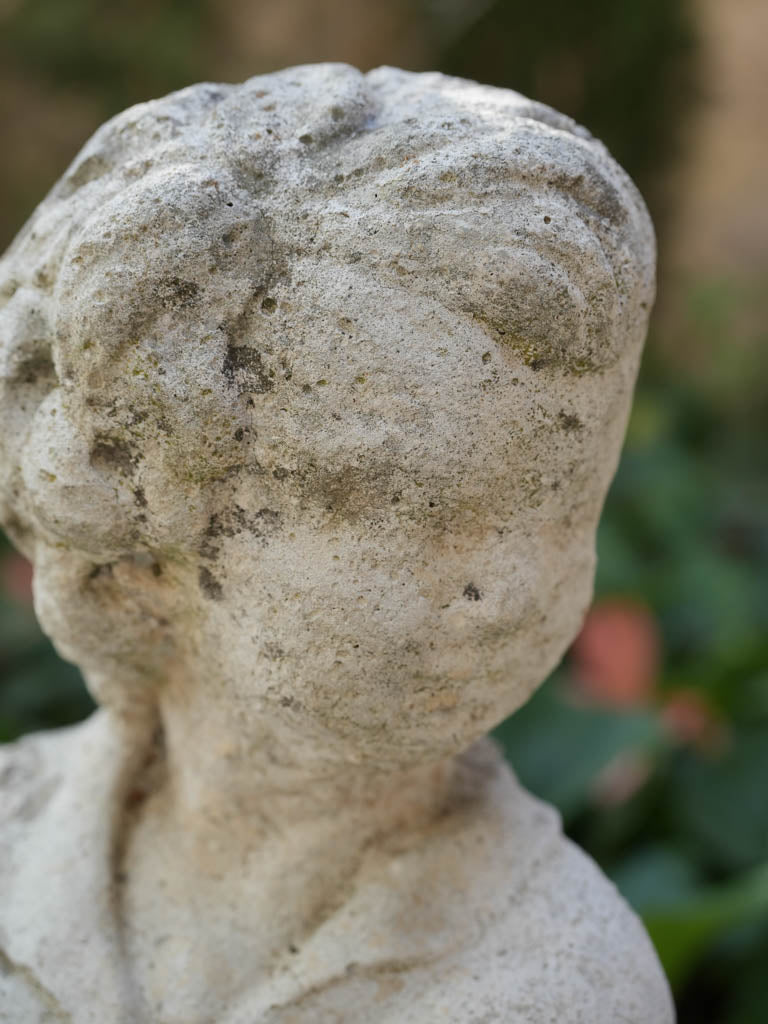 Charming Garden Figure of a Harvester in Cast Stone From the Mid-20th Century - 36½"