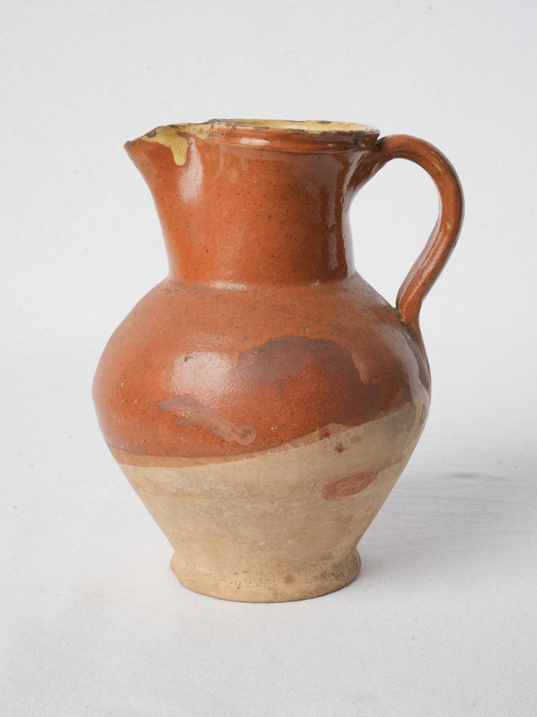 Vintage straw-glazed earthenware jug  