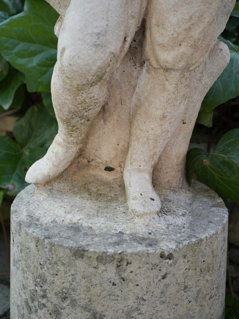 Charming Garden Figure of a Harvester in Cast Stone From the Mid-20th Century - 36½"