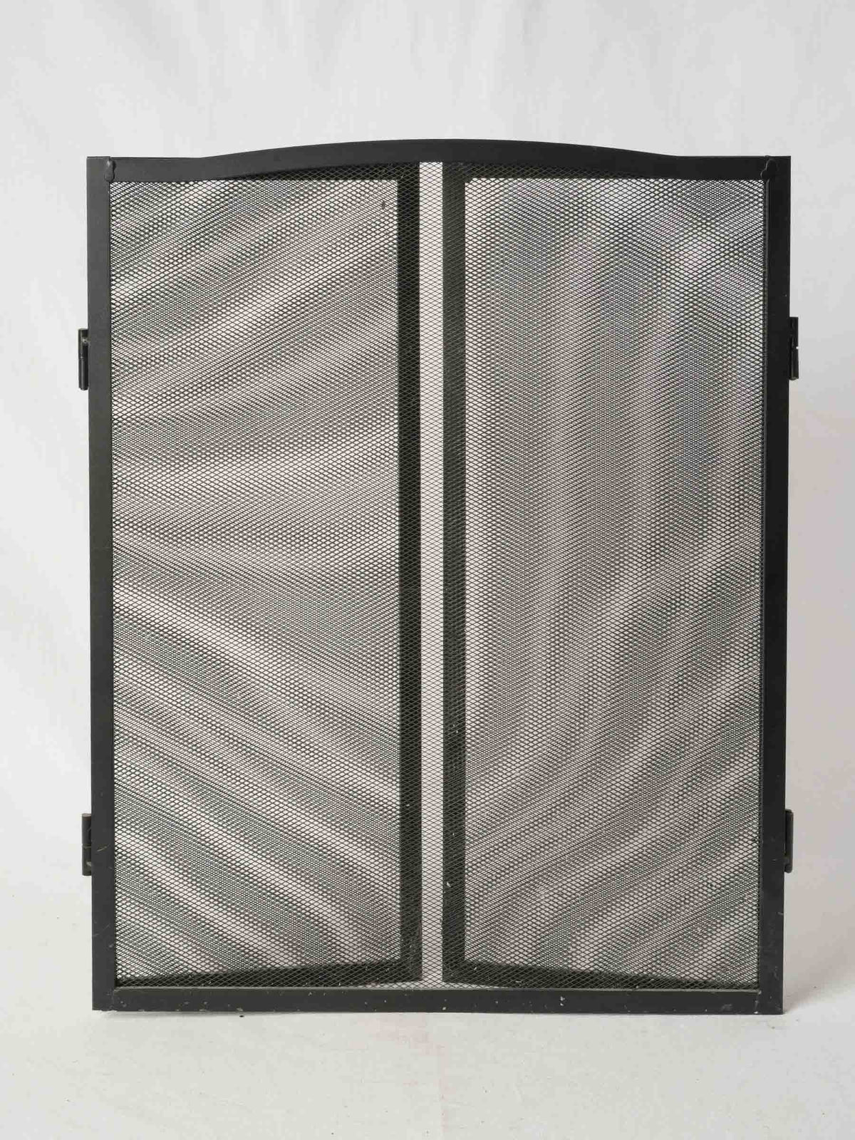 Vintage Iron & Mesh Folding Fire Screen