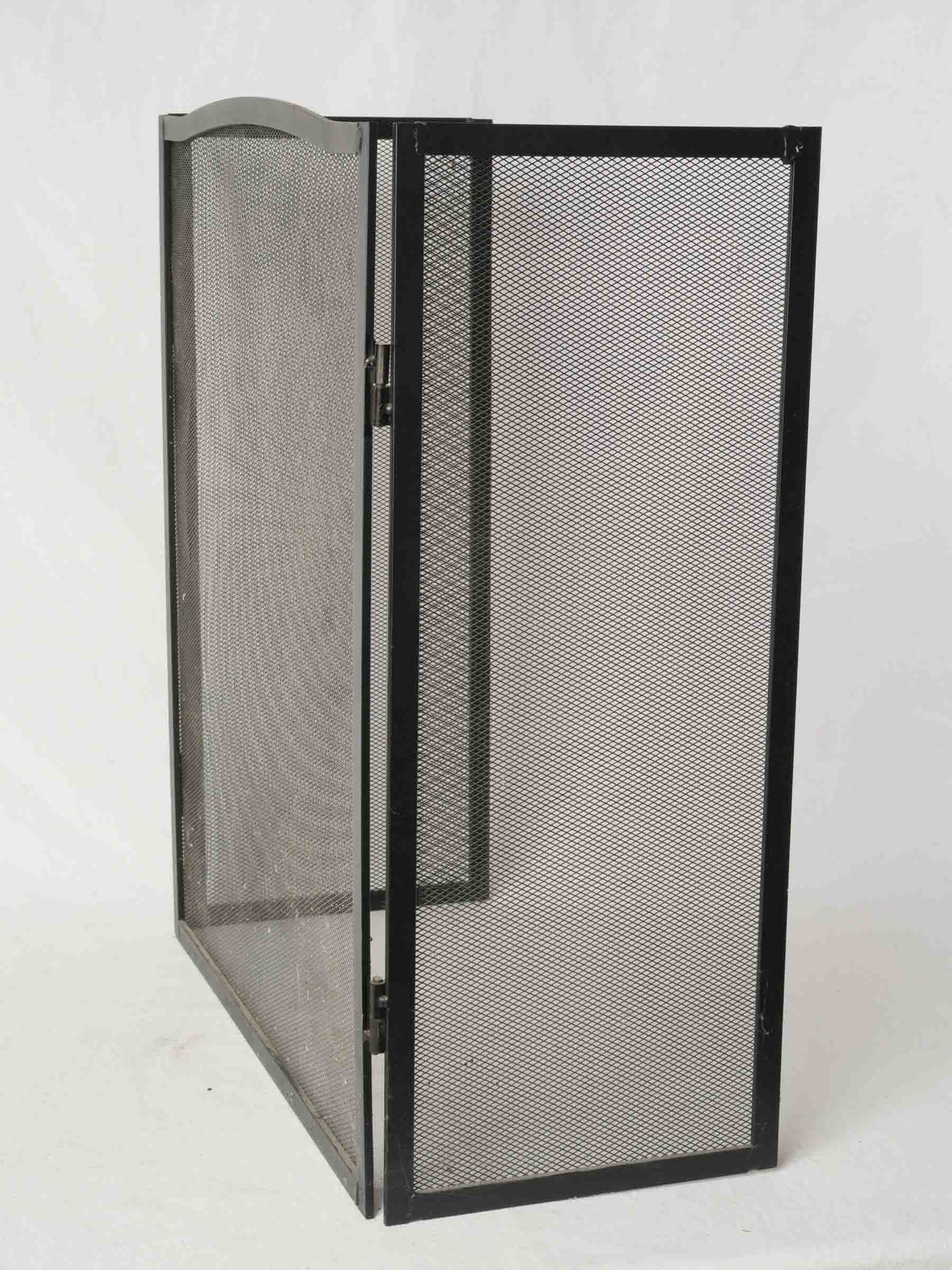 Vintage Iron & Mesh Folding Fire Screen