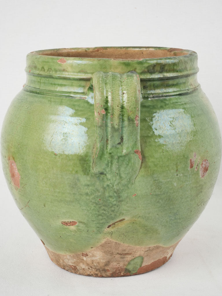 Distinctive glazed retro Provençal storage pot