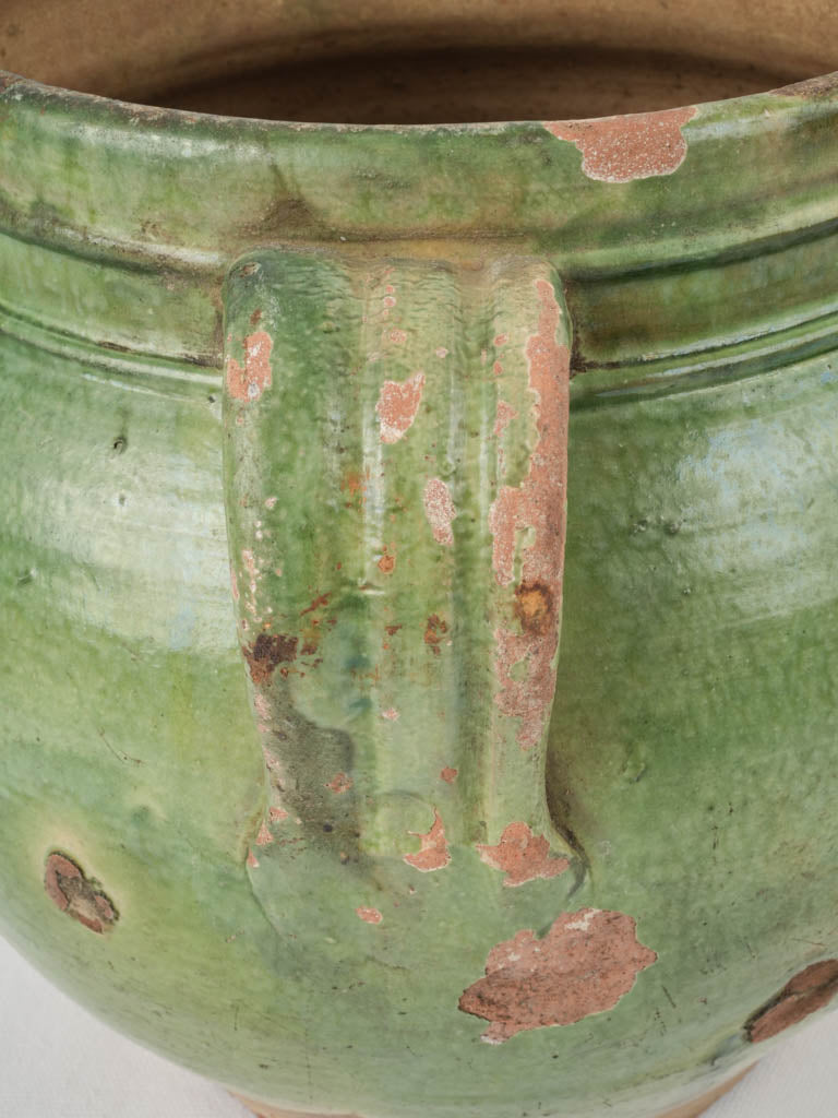 Elegant vintage green Provençal potted container