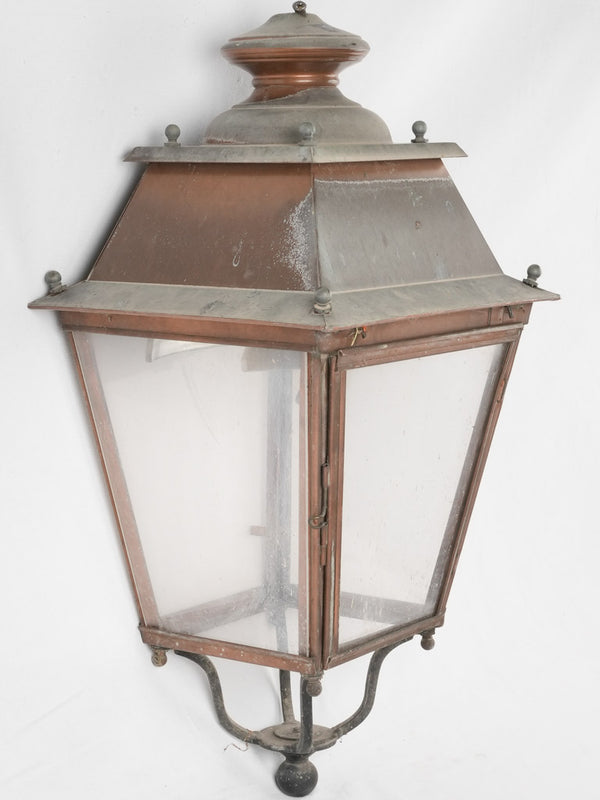 Vintage timeworn copper street lantern