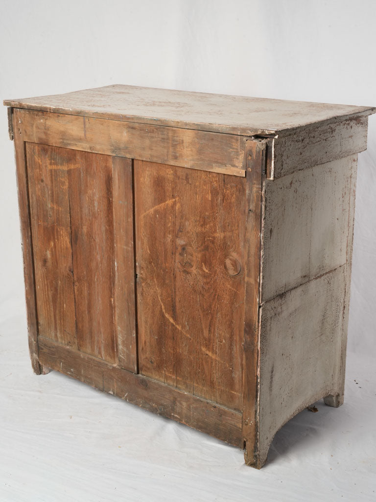 Circa 1820 French Restoration Commode in Distressed Off-White Patina - 34¼" x 37¾"