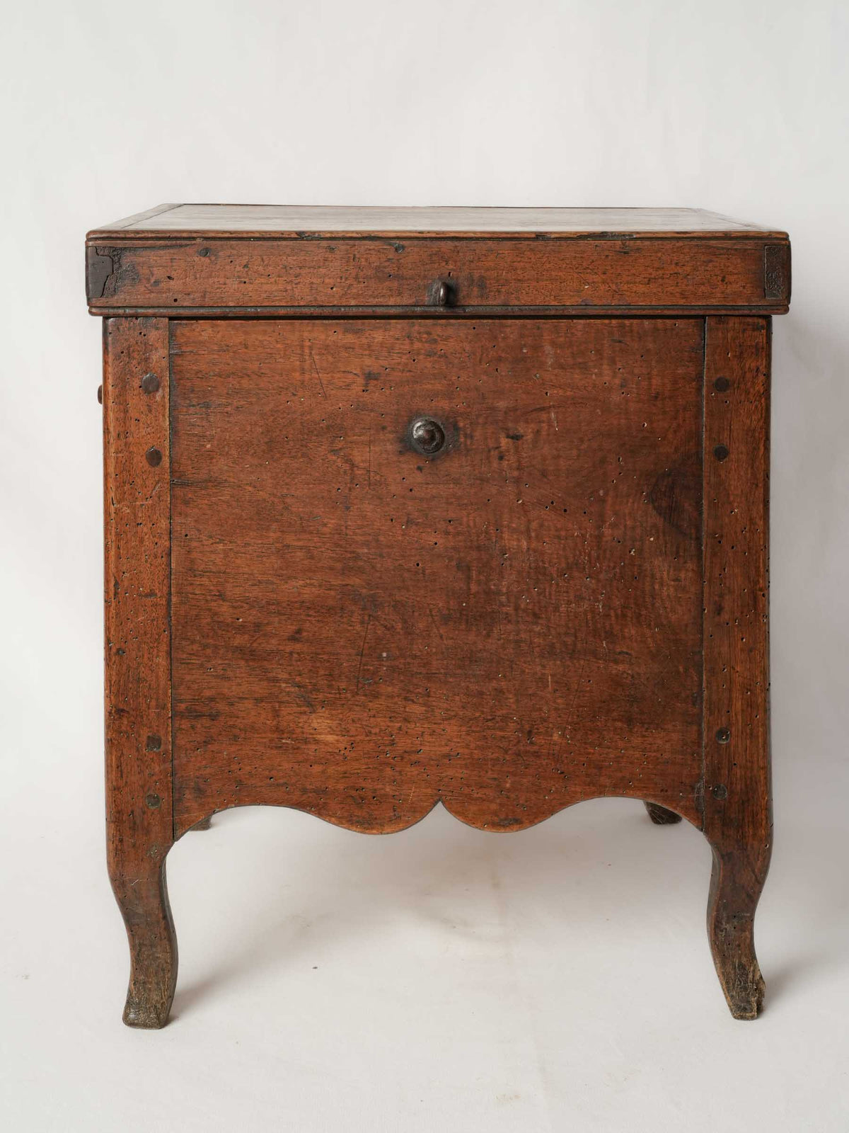 19th-Century Walnut Chest with Floral Paper Lining