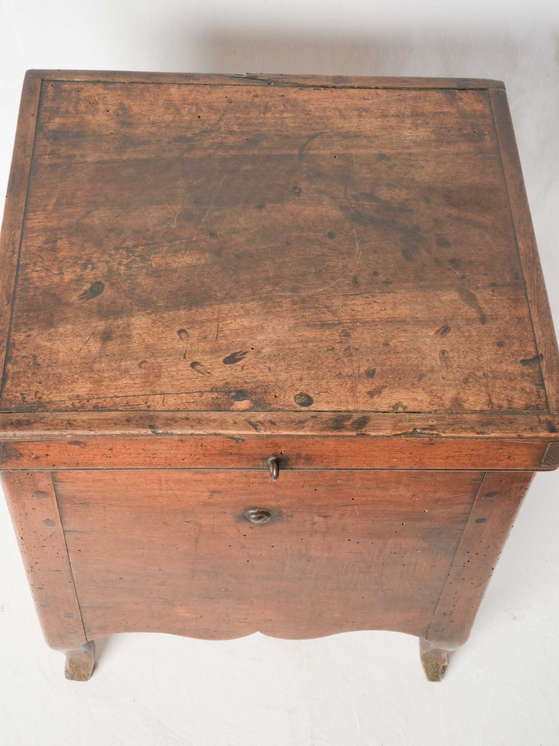 19th-Century Walnut Chest with Floral Paper Lining