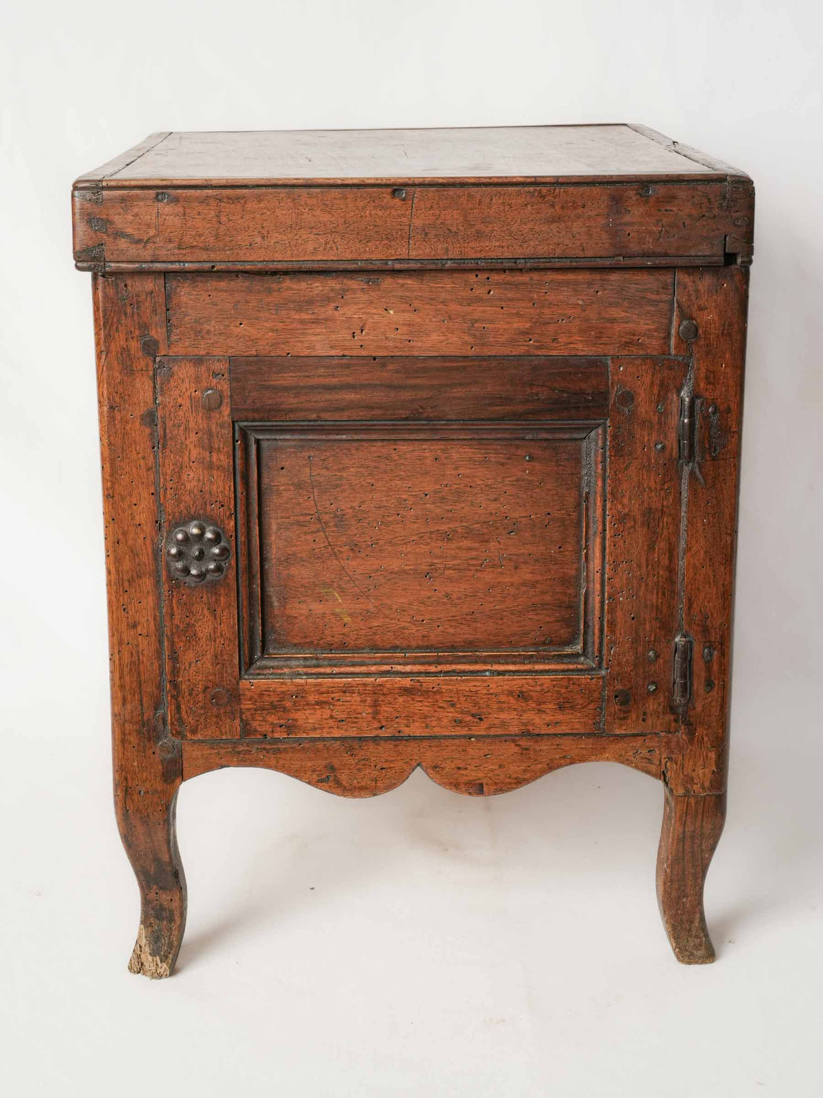 19th-Century Walnut Chest with Floral Paper Lining