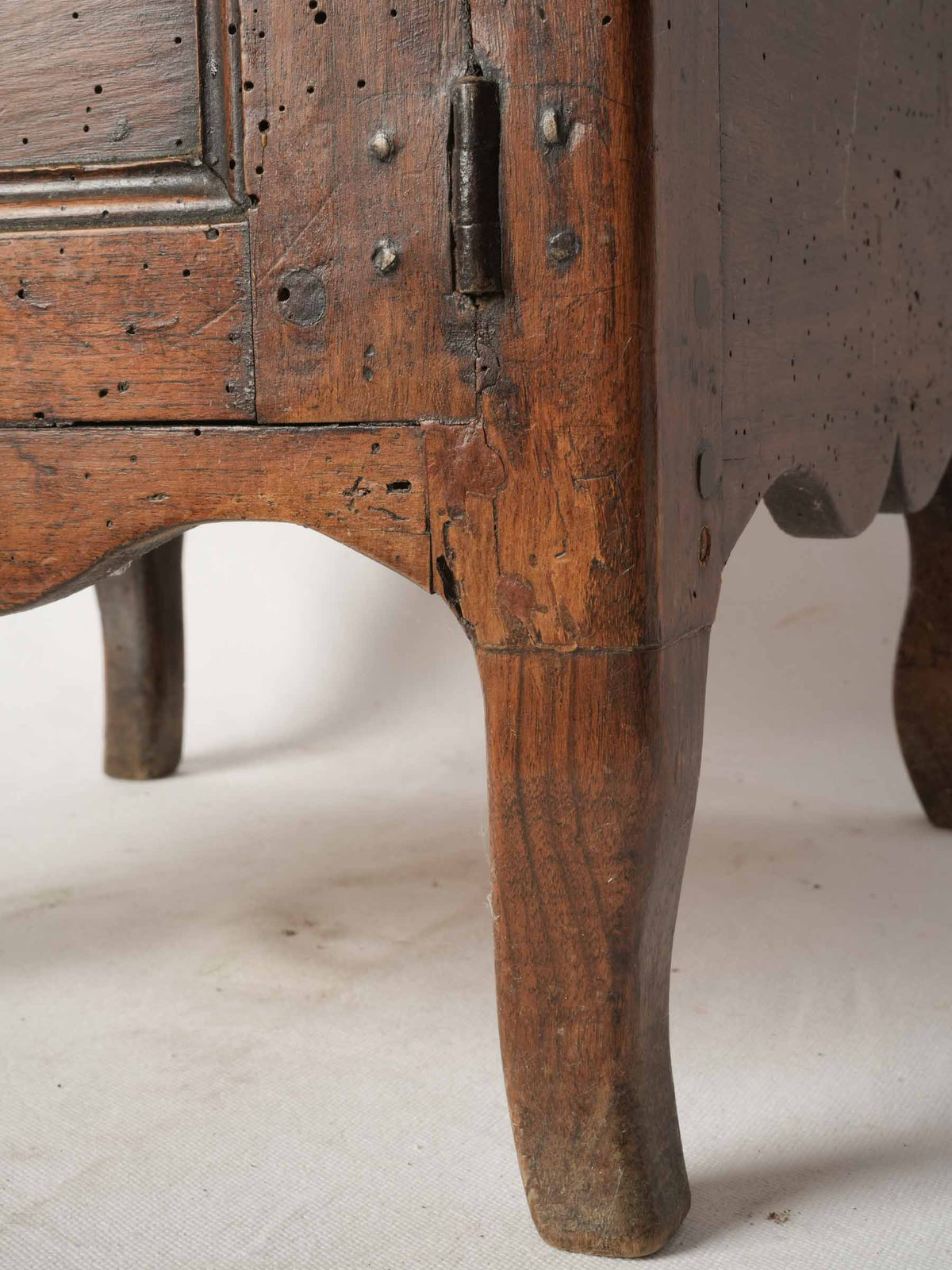 19th-Century Walnut Chest with Floral Paper Lining