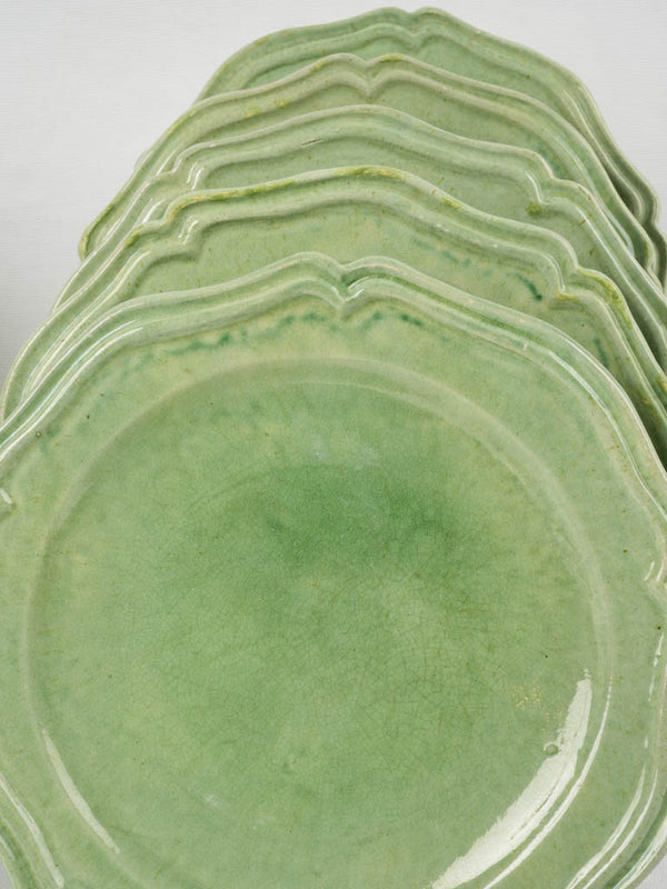 Vintage Vallauris green glazed dinner plates