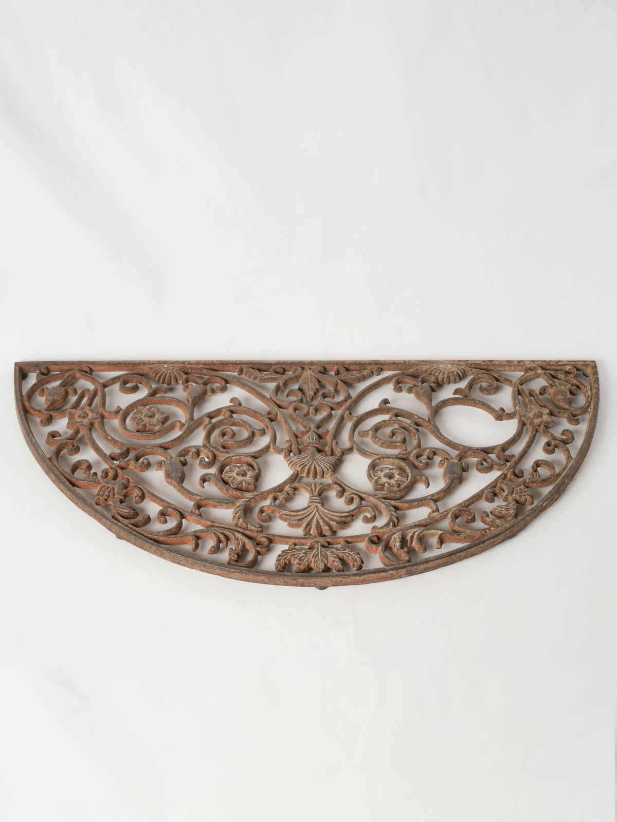 Antique French Cast Iron Shoe Scraper w/ Acanthus Detailing 36¼" x 17¾"