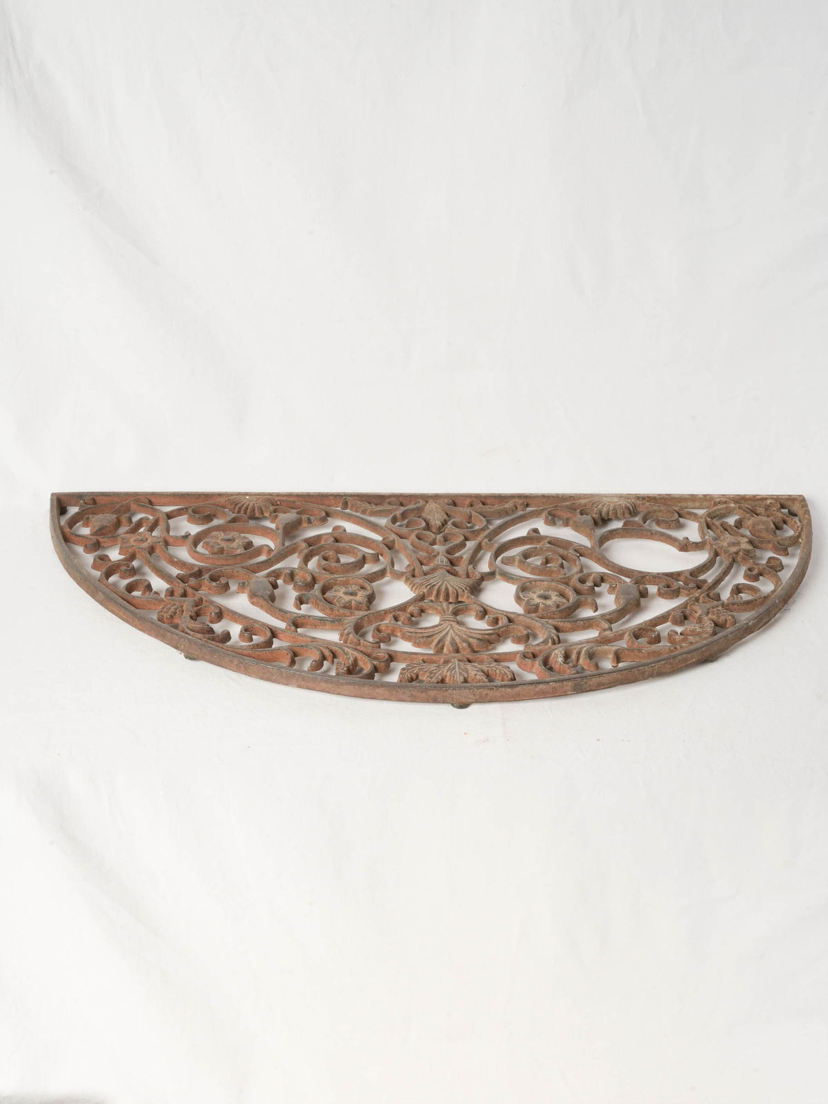 Antique French Cast Iron Shoe Scraper w/ Acanthus Detailing 36¼" x 17¾"