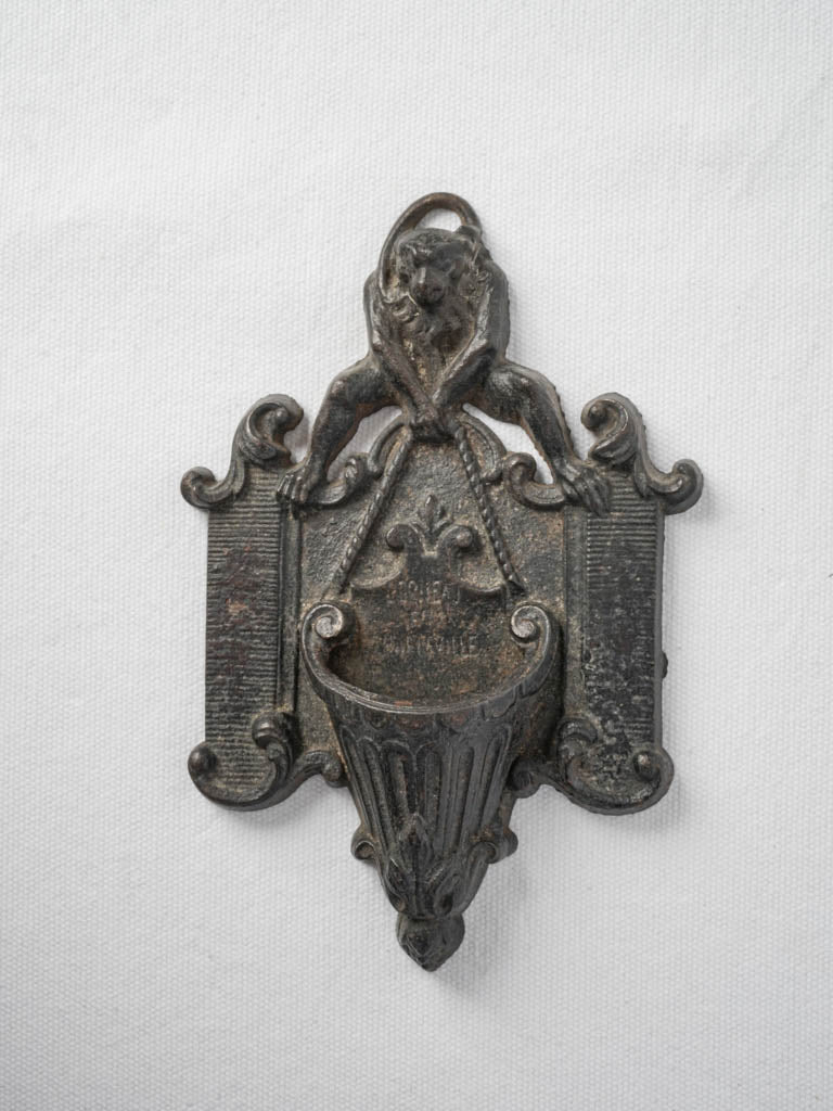 Antique cast iron match holder