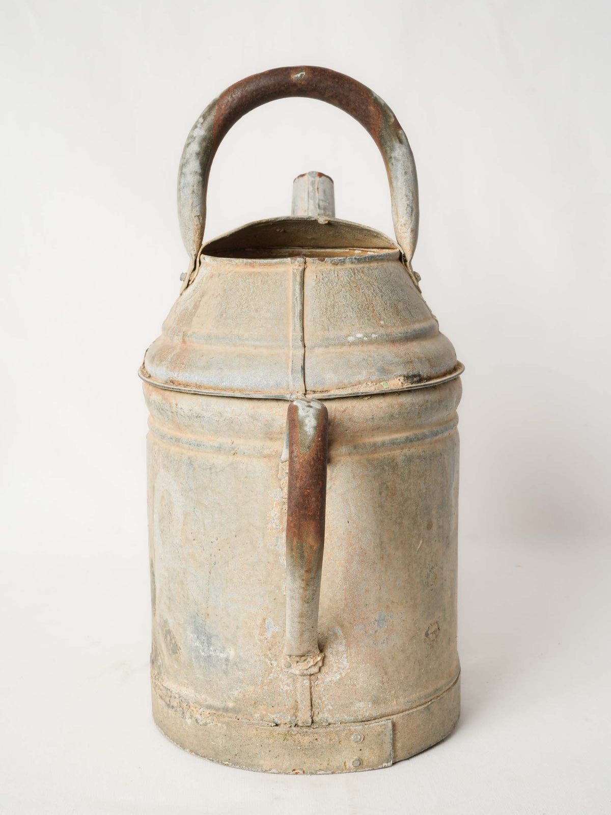 Antique French Zinc Watering Can with Domed Cap and Tapered Spout