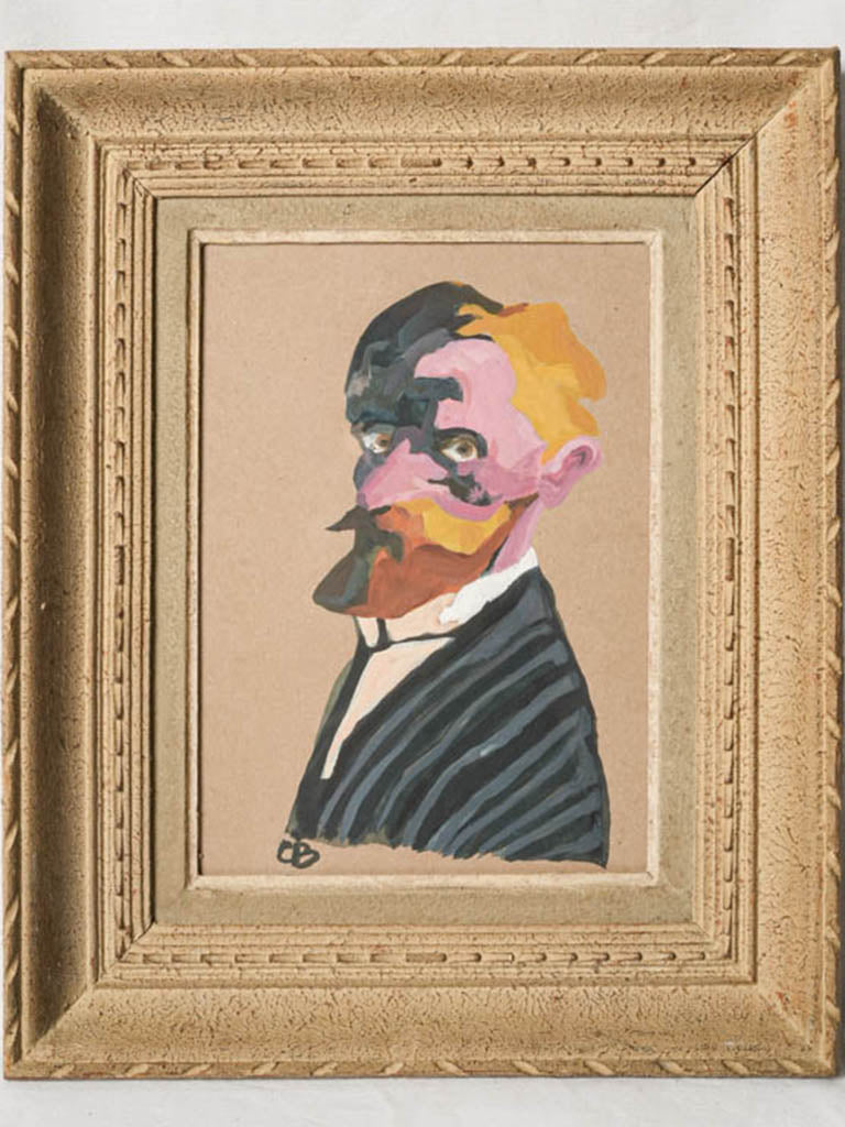 Vintage Montparnasse-framed acrylic portrait