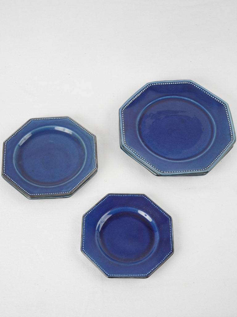 Dieulefit clover-form blue tureen set