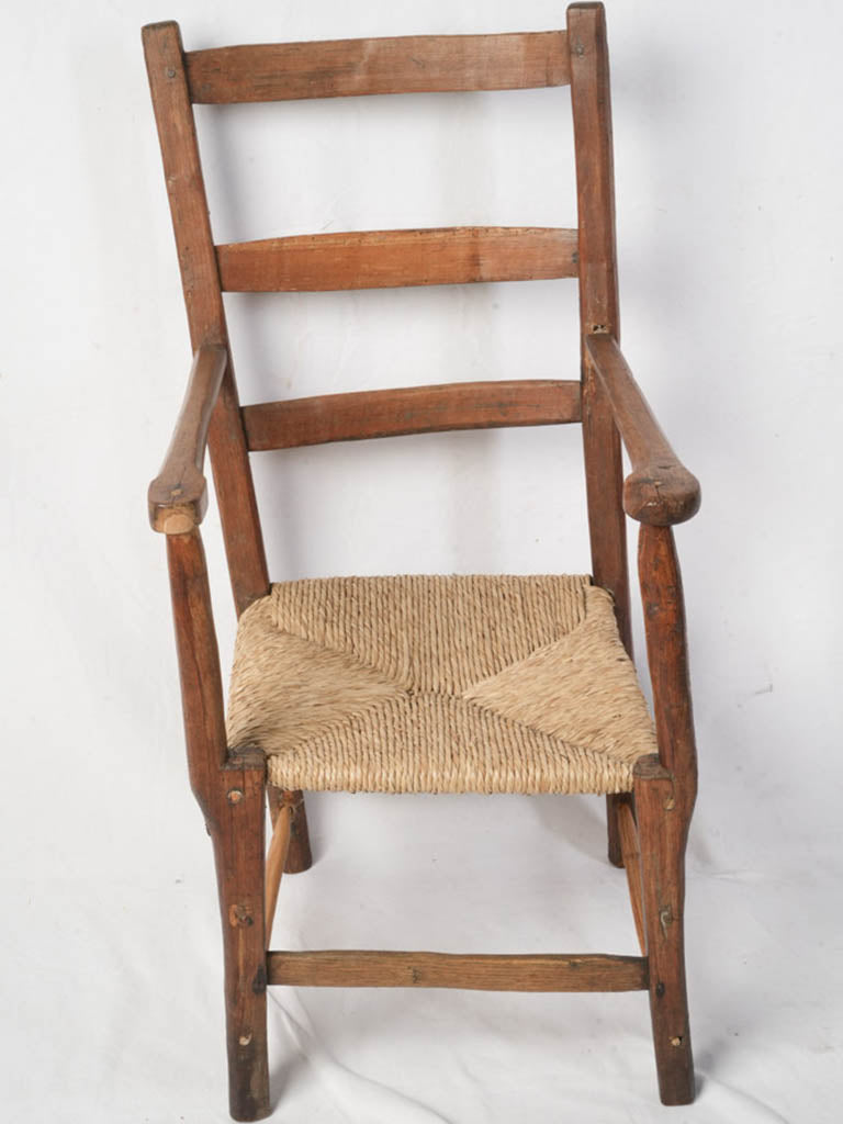 Nut-brown hardwood chair