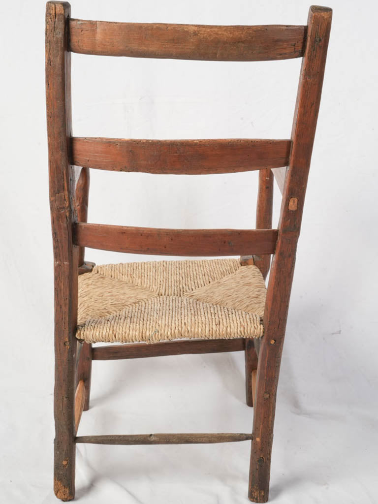 Woven rush seat armchair