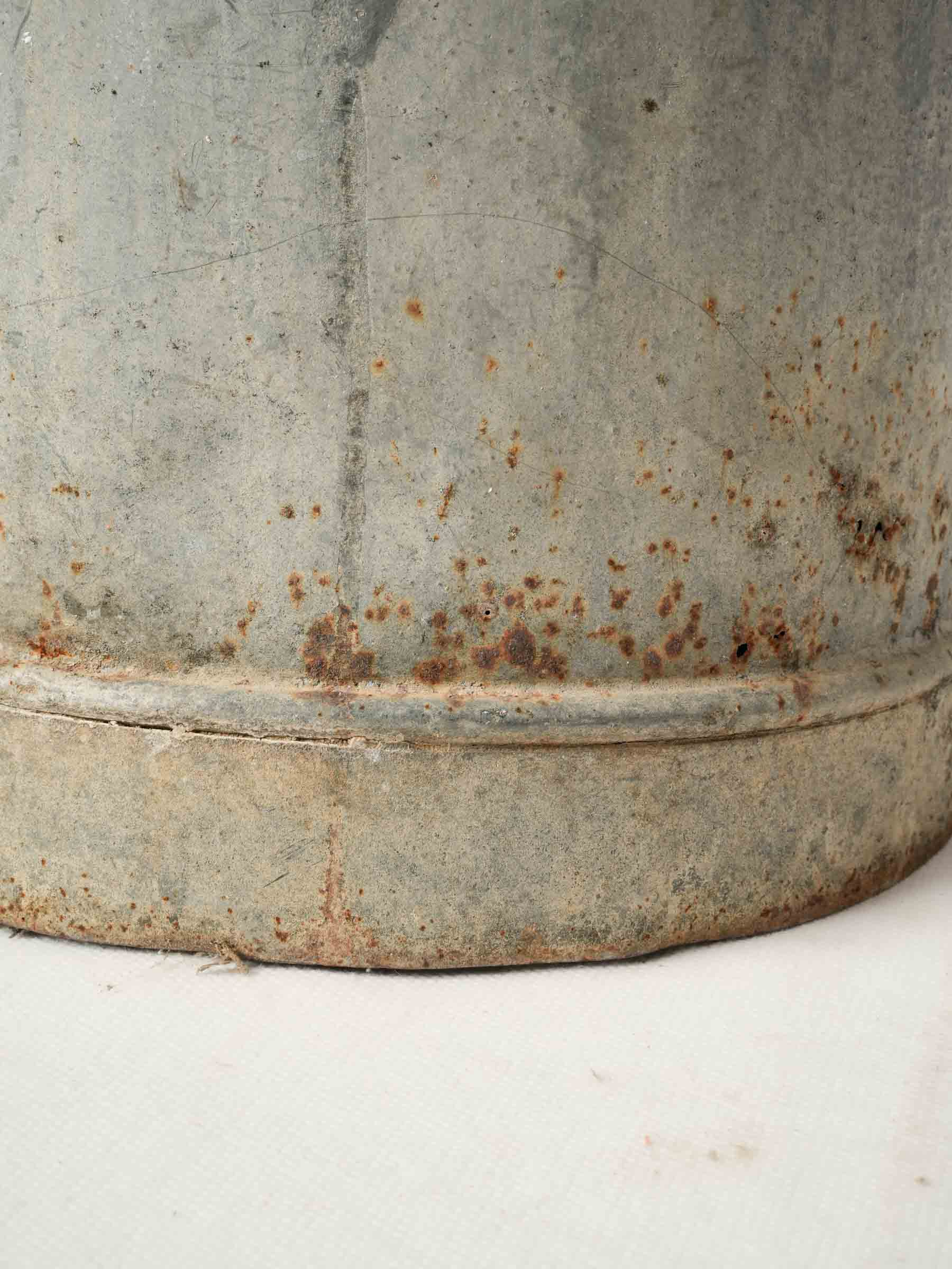 Antique French Zinc Watering Can with Domed Rose Spout