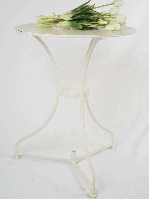 Glossy weather-resistant white bistro table