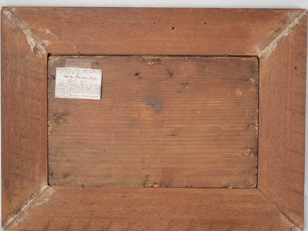 Petite 18th Century Pastoral Oil on Panel Initialed VS For Von der Schlichten - 12½" x 16½"