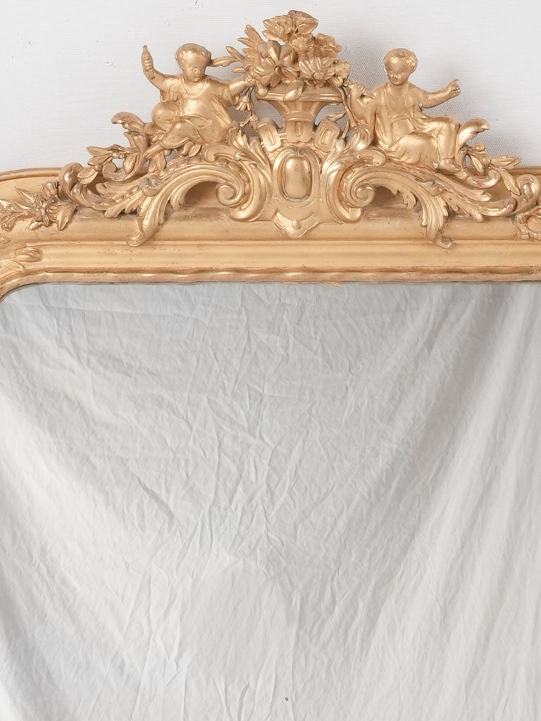 19th century gilded French mirror w/ angels 44" x 28¼"