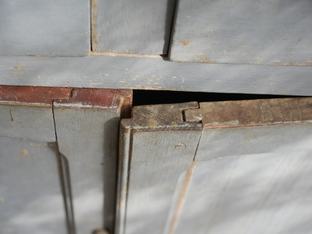 Early 20th Century French Provincial Pantry Buffet in Soft Blue-Gray Paint - 39½"
