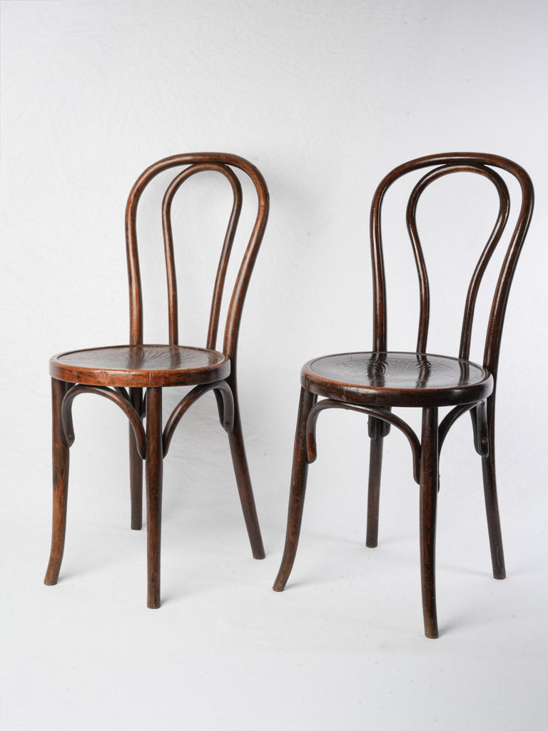 Set of Seven Fischel Bentwood Bistro Chairs - Early 20th Century