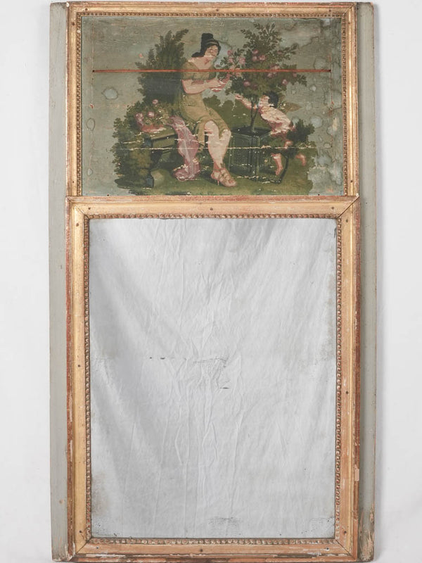 Rustic Louis XVI trumeau mirror 40½" x 23¼"