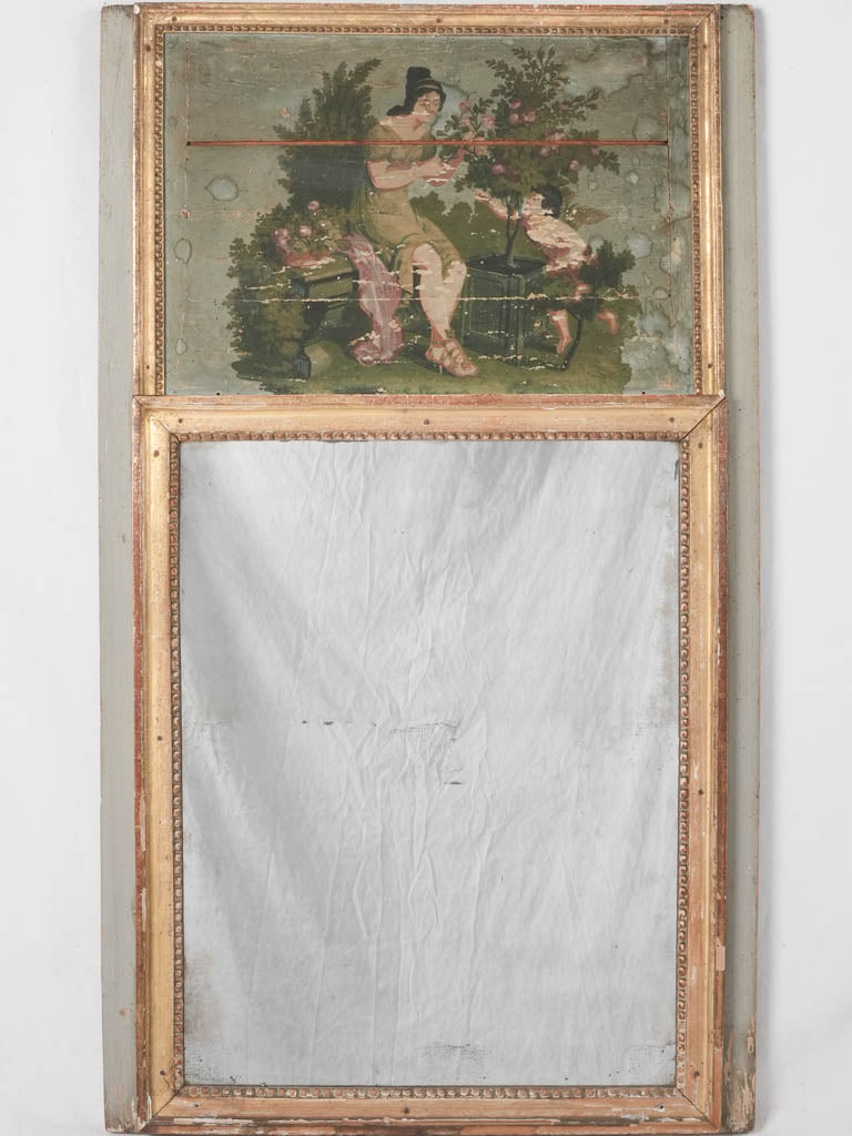 Rustic Louis XVI trumeau mirror 40½" x 23¼"