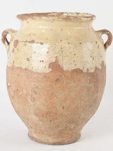Antique French confit pot w/ pale yellow 11"
