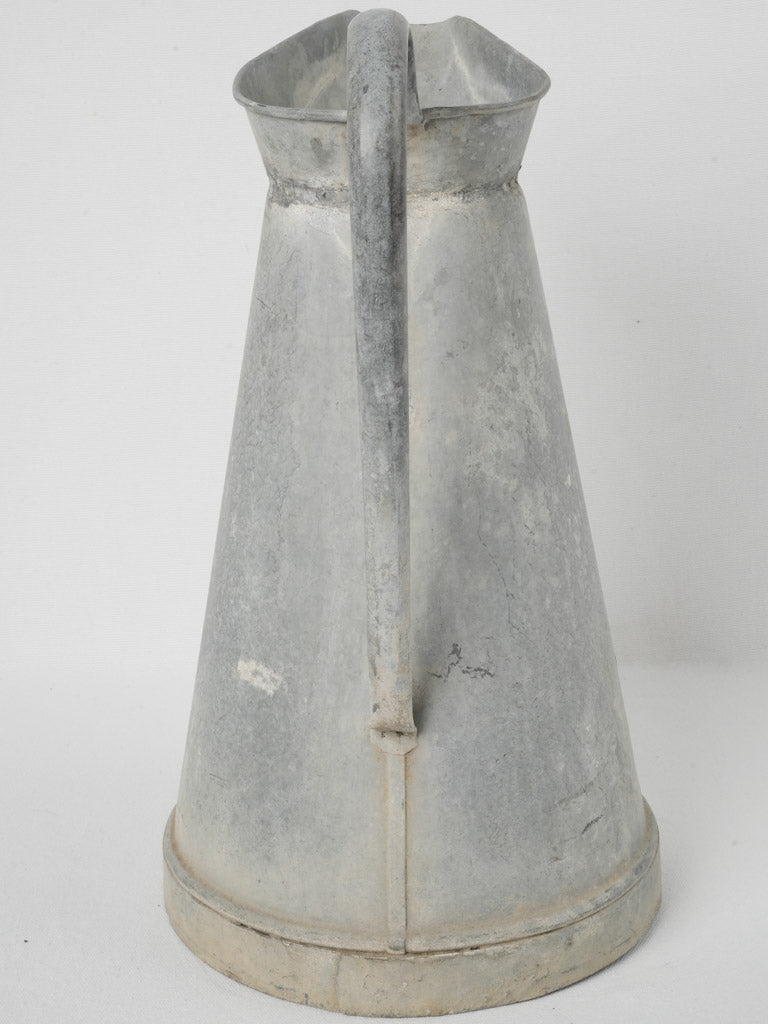 Weathered, vintage Provençal zinc pitcher