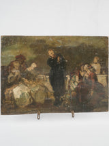 Antique French oil painting, rustic