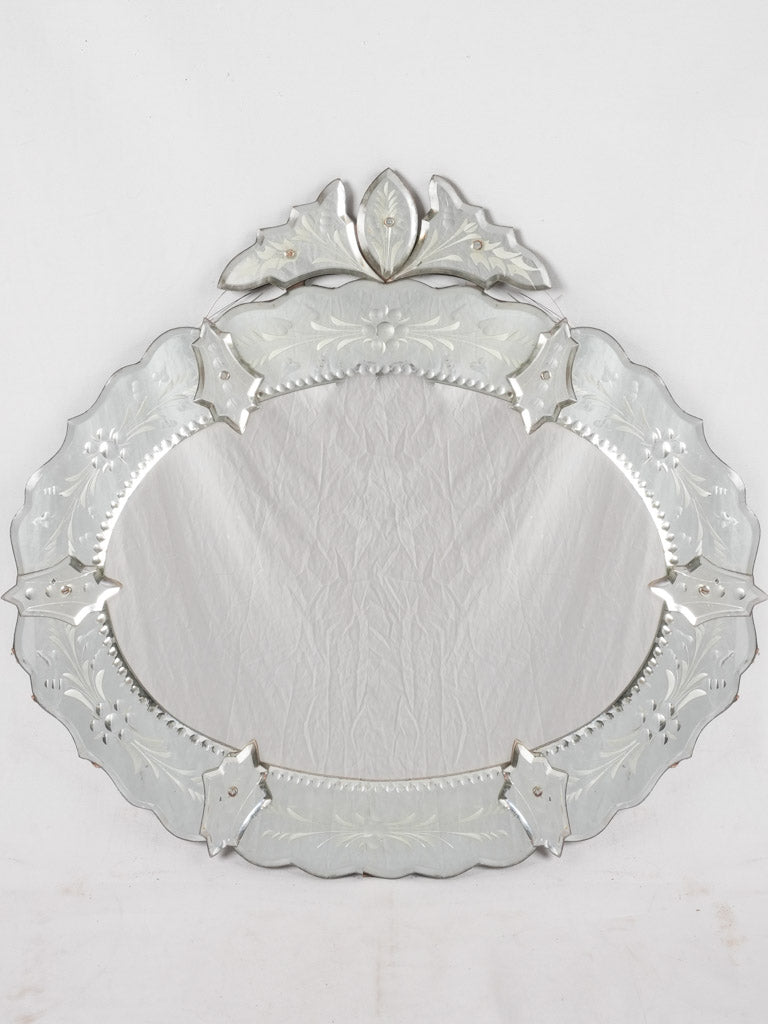 Large oval Venetian mirror 30¼" x 32¾"