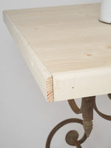 Vintage French butcher table with wood top