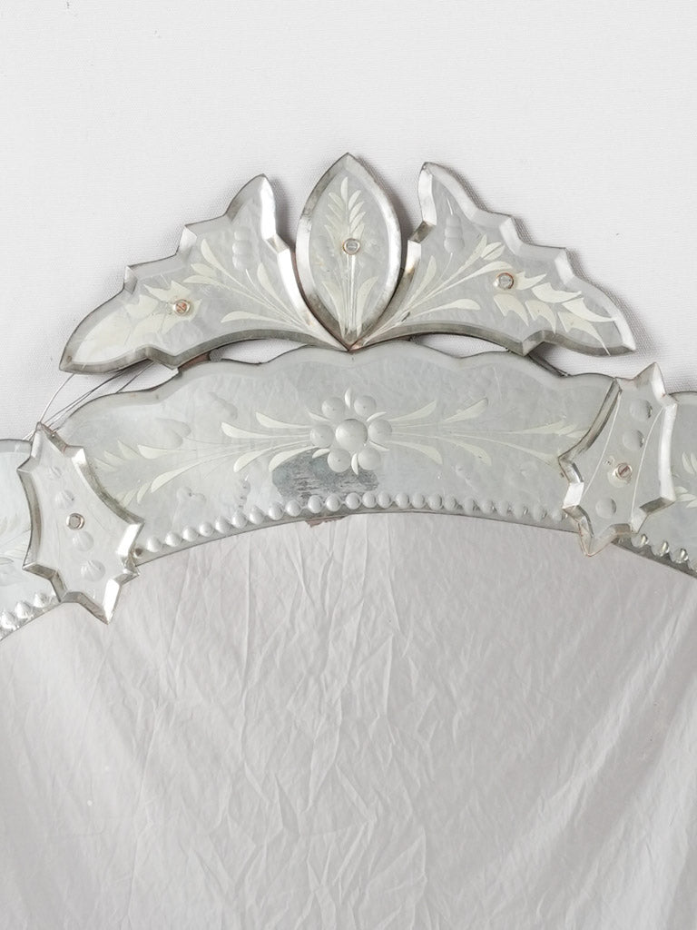 Large oval Venetian mirror 30¼" x 32¾"