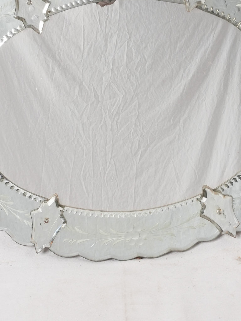 Large oval Venetian mirror 30¼" x 32¾"
