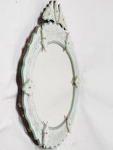 Distressed finish Venetian powder room mirror