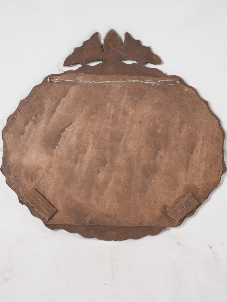 Large oval Venetian mirror 30¼" x 32¾"