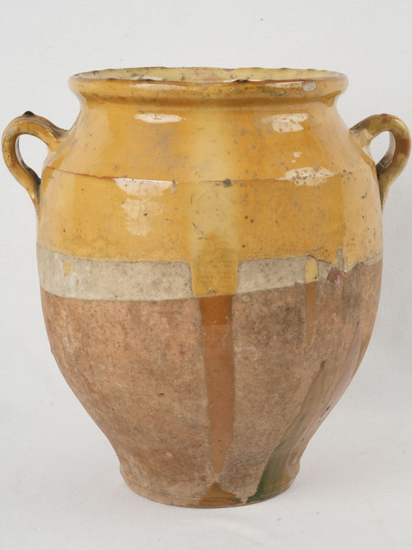 Rare 19th-century Southwest France yellow confit pot
