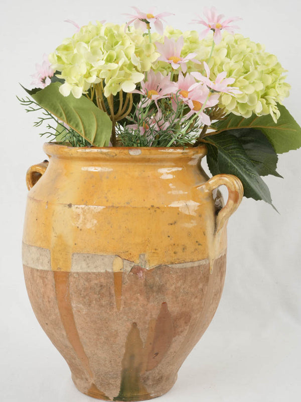 Antique glazed terracotta Provence confit pot