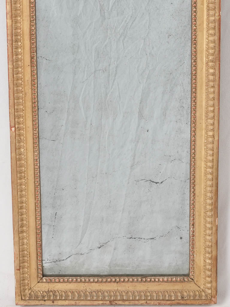 Rectangular Louis XVI mirror w/ bead detail 41" x 15¾"