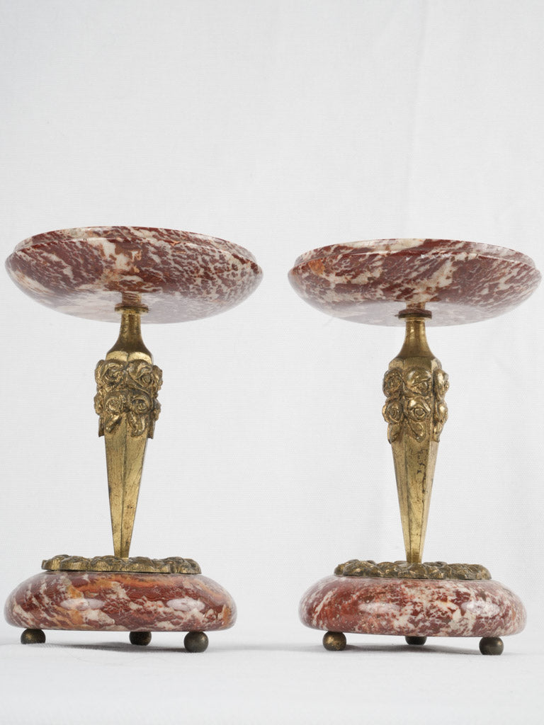 Decorative bronze-beaded garniture pair